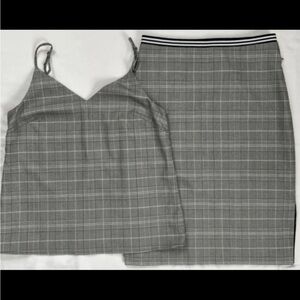 Banana Republic 2pc plaid skirt set size 2/XS Spring or Summer Spaghetti Straps